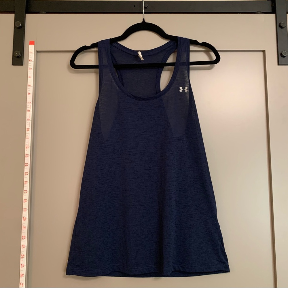 Under‎ Armour Run Lightweight Heat Gear Loose Coup Navy Tank Top Women’s Size S